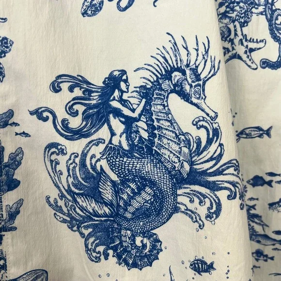 NEW Avec Les Filles Dress Size 12 Blue‎ White Nautical Mermaid Ocean Beach Midi - Picture 6 of 16